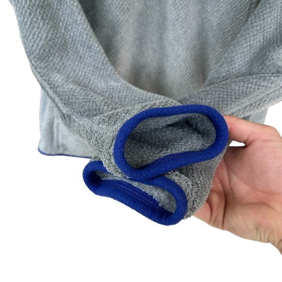 Patagonia Re-Tool Snap-T Grey Fleece Pullover Blue Trim Fall Womens EUC - Picture 5 of 8